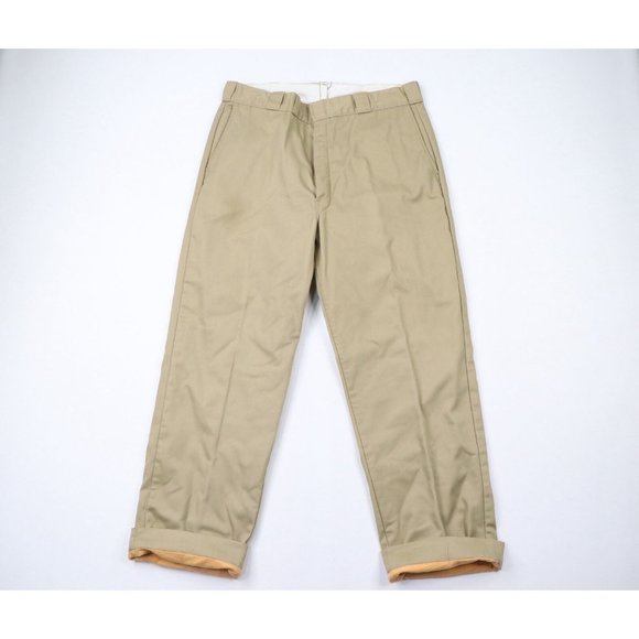 Vintage 70s LL Bean Mens 36x31 Distressed Chamois Cloth Lined Chino Pants USA